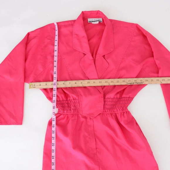 Vintage Joan Walters Petites Neon Pink Zip Up Jumper Size 4  Barbiecore 80's - Picture 5 of 12